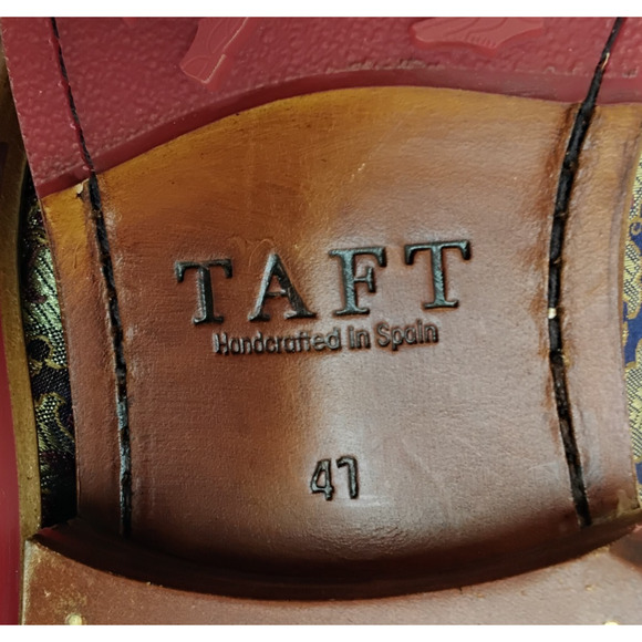 Taft Jacquard Kashmir Boots Men\'s EU 41 US 8.5 Blue Leather Wing Tip #J5348 main image 9